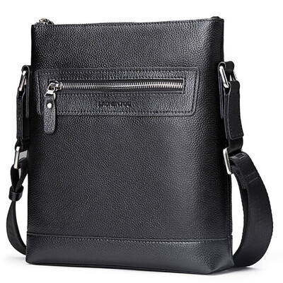 

Old man head LAORENTOU men&39s shoulder bag head layer of leather front&back bags business casual practical shoulder bag 810J009L3A black