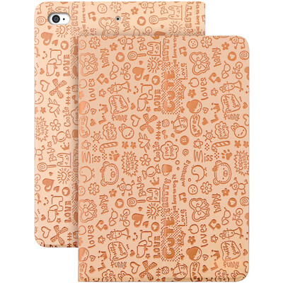 

BIAZE Apple Ipad AIR2 / AIR1 защитный чехол iPad5 / 6 таблетки защитной оболочки Выдерживает падение Intelligent Sleep кобура полный Хемминг маленькая ведьма серии PB06- Серый