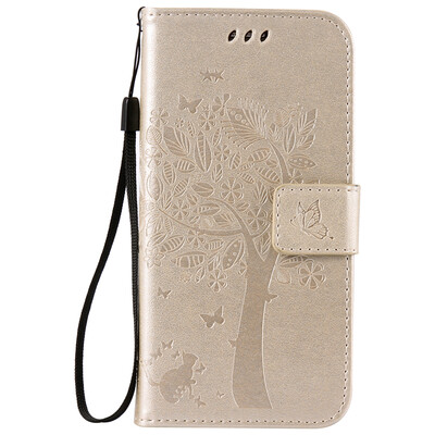 

Gold Tree Design Кожа PU флип крышки Кошелек Карты Держатель чехол для SAMSUNG S7