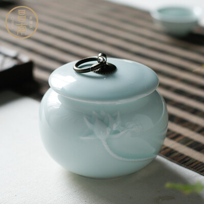 

Changnan керамические чайные горшки Jingdezhen фарфоровые банки чайное хранилище чай чай банку резервуар большой лотос