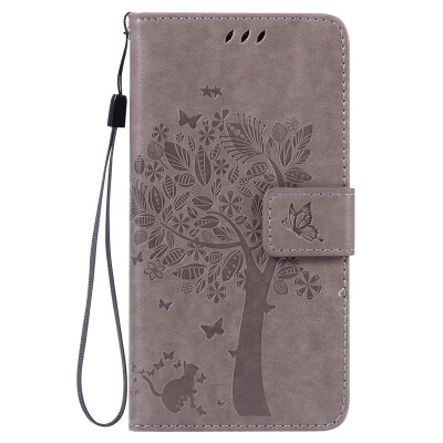 

Gray Tree Design PU Leather Flip Cover Wallet Card Holder Case for LG G5