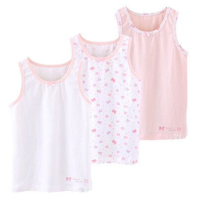 

Parents (KIDS MAM & DAD) girls vest down small vest sleeveless children thin section underwear three pieces 86222 pink 150