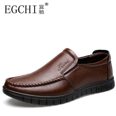

Yi Chi EGCHI casual shoes men business shoes sets feet middle-aged shoes 36274 brown 44