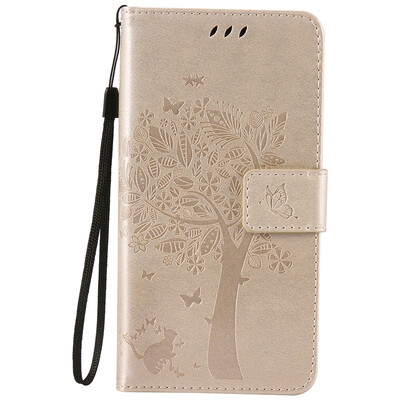 

Gold Tree Design PU Leather Flip Cover Wallet Card Holder Case for LG NEXUS 5X