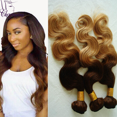 

Ombre Brazilian Body Wave Virgin Hair 3 Bundles T#4/#27 Ombre Human Hair Weave Two Tone Ombre Human Hair Extensions In Stock
