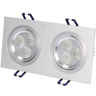 

NVC square double-headed led spotlight living room corridor ceiling fire light 6W warm yellow light 3000K