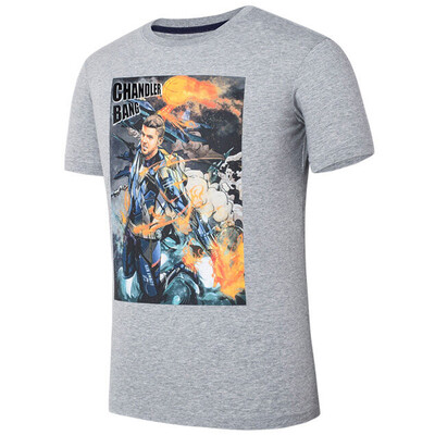 

ANTA Men&39s Clothing 15621142-4 Round Knit Short Sleeve T-Shirt Print Basketball Short T BC17 Gray Gray Gray XL