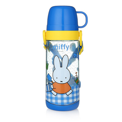 

Jingdong supermarket Miffy rabbit children&39s kettle plastic cup 550ml large-capacity children&39s outdoor kettle with strap portable dual-use outdoor cup MF-4253 blue