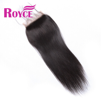 

Brazilian Virgin Hair Straight Lace Closure 7A Unprocessed Human Hair Closure With Baby Hair Straight 4x4 Closure with Bleach Knot