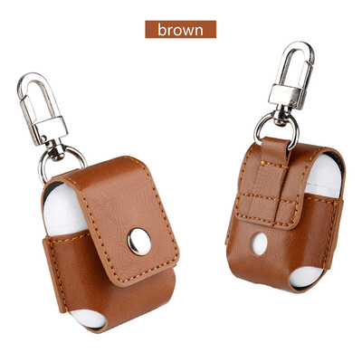 

MyMei 2017 PU Leather Protective Case Pouch Charging Bag W/Keychain For Apple AirPods