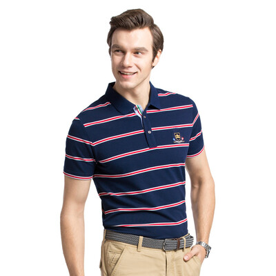 

Camel (CAMEL) мужская мода лацкан полоски POLO бизнес случайные с короткими рукавами футболка X7B265203 красный M