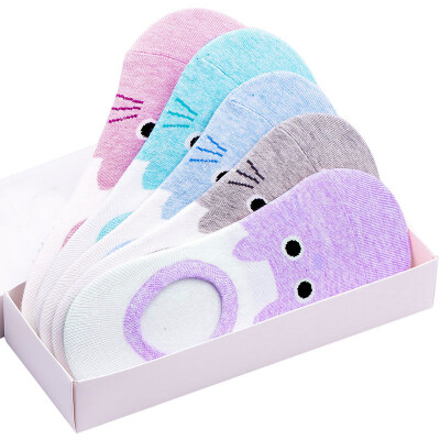 

Jingdong supermarket] Arctic cashmere socks socks siege anti-off sports socks socks socks women's cotton socks 5 pairs of mixed gift box boxed stealth socks meow star female stealth socks