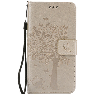 

Gold Tree Design PU Leather Flip Cover Wallet Card Holder Case for HUAWEI P9