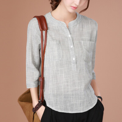 

CITYPLUS Artist Versailles Wild Sleeve Casual Lattice Ladies Shirt Women CWCC171161 Gray