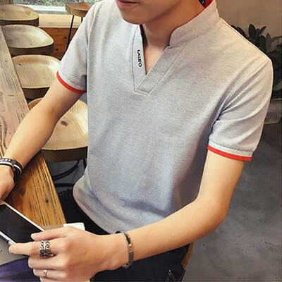 

Le Xi источник POLO рубашка мужской корейской версии моды с коротким рукавом майка мужской рубашки нижнего белья майка мужчины 378 серый 4XL