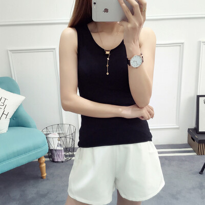 

VIVAHEART Korean casual fashion solid color V neck vest sleeveless jacket female VWBX174137 black L