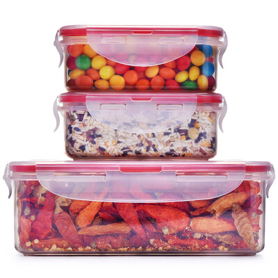 

Locklock lock lock locklock than the rabbit series of plastic crisper three-piece sealed lunch box storage package snack storage tank HPL817-PRS001