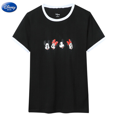 

DISNEY T-SHIRT Disney мультфильм стиль мода короткий рукав футболка г-жа случайный шею D17ST001 черный L