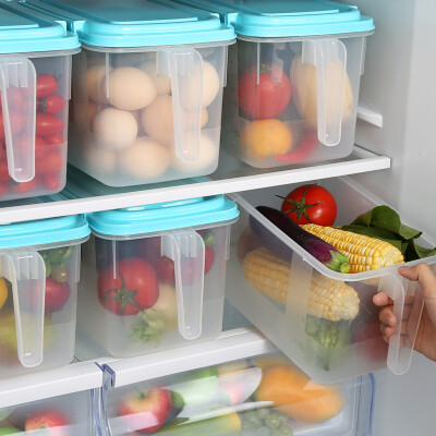 

【Jingdong Supermarket】 HAIXIN Hai Xing refrigerator storage box drawer-style egg crisper transparent plastic with handle storage box food finishing box 4 loaded