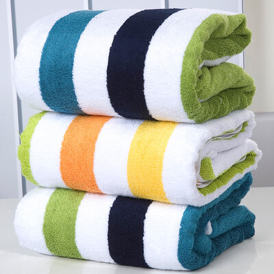 

Chinese knot ZHONGGUOJIE Towel Home Textiles Increase Thicker Bath Towel Bamboo Fibers Soft Sucking Skin Care Big Bath Towel Blue Stripes 720g Article 90 160cm