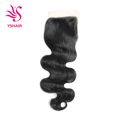 

7A 44 Lace Closure Body Wave Brazilian Remy Human Hair Body Wave Closure Virgin Human Hair Extension Natural Color