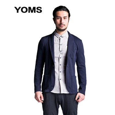 

(YOMS) suits men's youth casual Slim knitted single-sided jacket 52233008 possession of green M