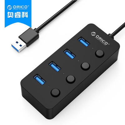 

ORICO W9PH4 USB3.0 Splitter Remote Control Desktop 4-портовый концентратор HUB Desktop Desktop Laptop One Drag 4 USB Extended Black