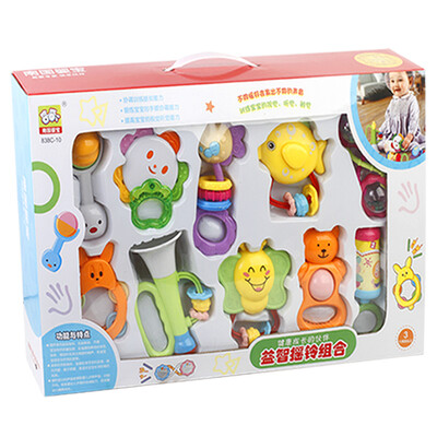 

Southland Infant Baby Toys Early Education Rest assured bite Rattle Newborn Teether Box Fun rattle 838C-10