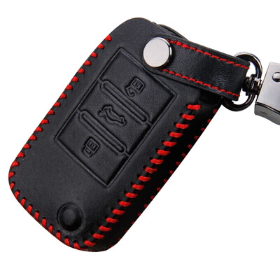 

Huarong Roewe RX5 key bag hand-stitched folding three-button red special car leather key set keychain