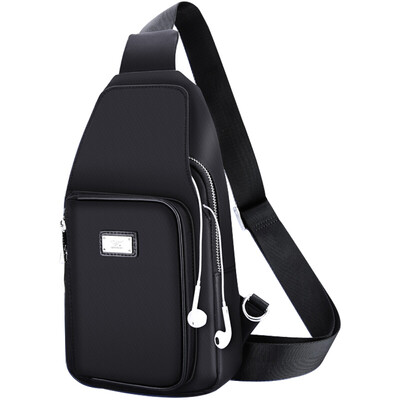 

Seven wolves chest bag men&39s leisure sports bag Korean version of the shoulder diagonal cross black B1300362-201