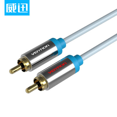 

Wei Guan (VENTION) HD interface line double Lotus audio cable 2rca audio cable AV lotus line TV amplifier speaker line ice blue 1 meter VAB-R06-S100