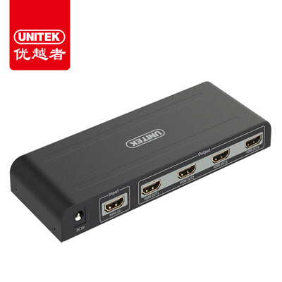 

Superior person UNITEK hdmi distributor one four four into 4 out 4k video sub-screen digital high-definition split screen display computer box TV cable 3D visual effects Y-5184A