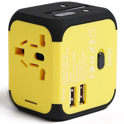 

40000 km new universal universal conversion plug converter abroad multifunction power converter travel supplies SW6008 yellow