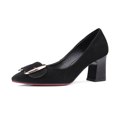 

WETKISS 2017 Kid Suede Brand Women Pumps Fashion Pointed toe Shallow Shoes Sexy Buckle Charm High Heels Shoes Woman Casual Shoes