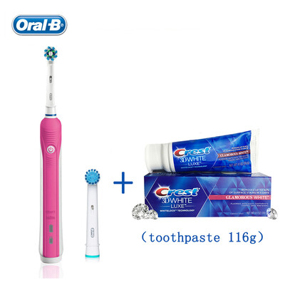 

Braun Oral B D16.523 Electric Toothbrush (1 holder+2 heads) Genuine Rechargeable Tooth Brush from German Deep Clean