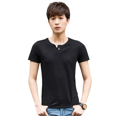 

GEEDO T-shirt fashion casual short-sleeved T-shirt 6818 Lake Blue 3XL