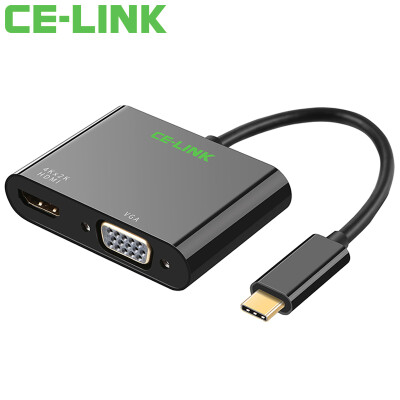 

CE-LINK 1101 Type-C to VGA Converter Adapter USB-C3.1 to VGA Adapter Adapter Apple Macbook air Computer Connection TV Projector