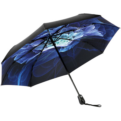 

Paradise umbrella self-opening UPF50 vinyl plastic tri-fold small black umbrella sun umbrella umbrella 31803E blue