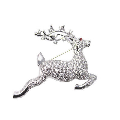 

Yoursfs@ Animal Brooch Christmas Deer Brooches and Pins with Clar Austrian Crystal Rhinestone Jewelry for Women Men