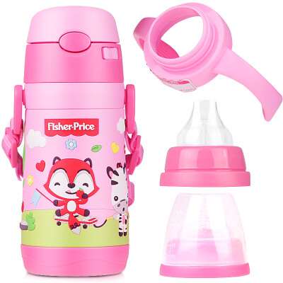 

Fisher-Price Children's Suction Cup Baby Stainless Steel Bottle Nipple Five-piece Insulation Drinking Cup Set 300ML Pink