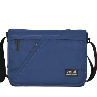

Mi Xi single shoulder bag male sports leisure Messenger bag men fashion multi-functional cover double buckle men's messenger bag bag male wave cloth bag blue 12 inch M5177