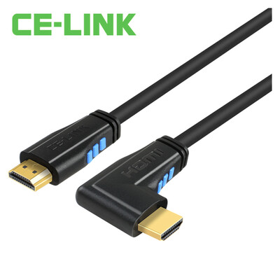 

CE-LINK HDMI cable version 20 3m high-definition cable version 20 elbow left bend computer HDTV monitor projector line support 4K 2K black 3213