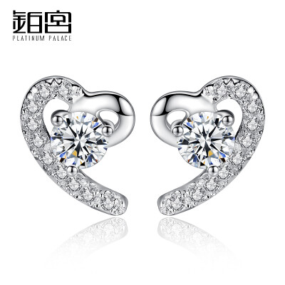 

Platinum Palace 925 Silver Tremella Women's Heart Earrings Women's Jewelry Accessories