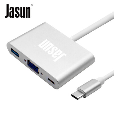 

Jason (JASUN) Преобразователь Type-C в VGA с USB-зарядным разъемом USB3.0 + с тройной поддержкой 12-дюймовый проектор MacBook / телевизионный монитор JS-155