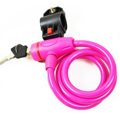 

Bowo Nick professional outdoor bright anti-theft bike mountain bike wire lock rose red