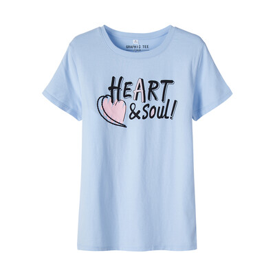 

Semir Semir short sleeve T-shirt summer round neck print Korean version of the cotton half-sleeved T-shirt 12216000005 light blue S