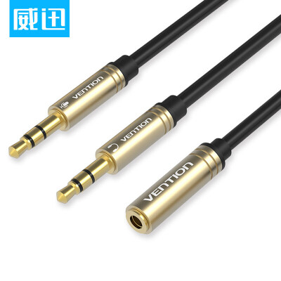 

Wei Zhen VENTION headset microphone two in one adapter cable 35MM mobile phone headset audio one sub-line computer desktop headset conversion line 06 meters black BBDBAB