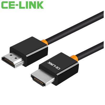 

CE-LINK 1921 HDMI cable version 1.4 digital high-definition line 2 meters 24K gold-plated connector support 4k * 2k computer TV cable support 3D orange black