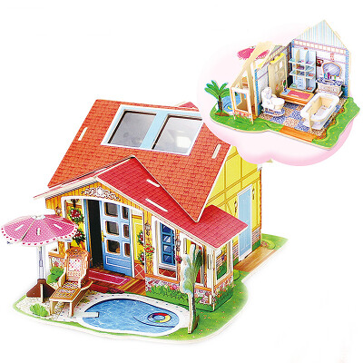 

【Jingdong Supermarket】 Yi Yin Yuan creative gifts toys 3D stereo puzzles parent-child DIY toys personalized assembly dream villa combination - kitchen furniture