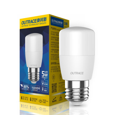 

Odys OUTRACE led bulb 5W yellow 3000K E27 screw blister light bulb super bright high power energy saving downlight household cylindrical lamp